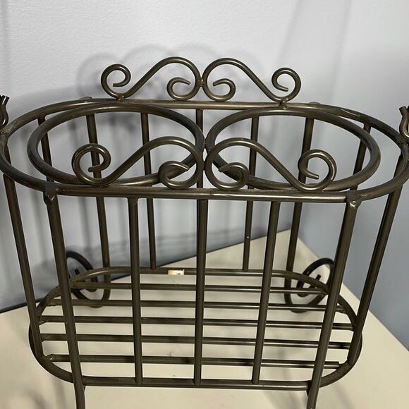 At Home American Metal Wine Basket Rack - Picture 2 of 6